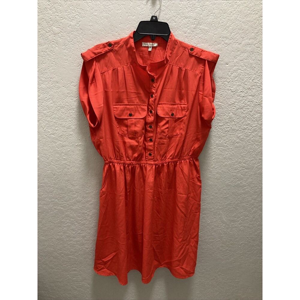 Speed Control Women's Orange Sleeveless 1/2 Button Pockets Dress Size 1X
